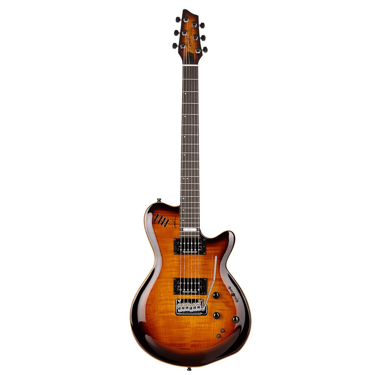 Amazon.com: Godin (024124) LGXT Cognac Burst Flame Guitar/Bag